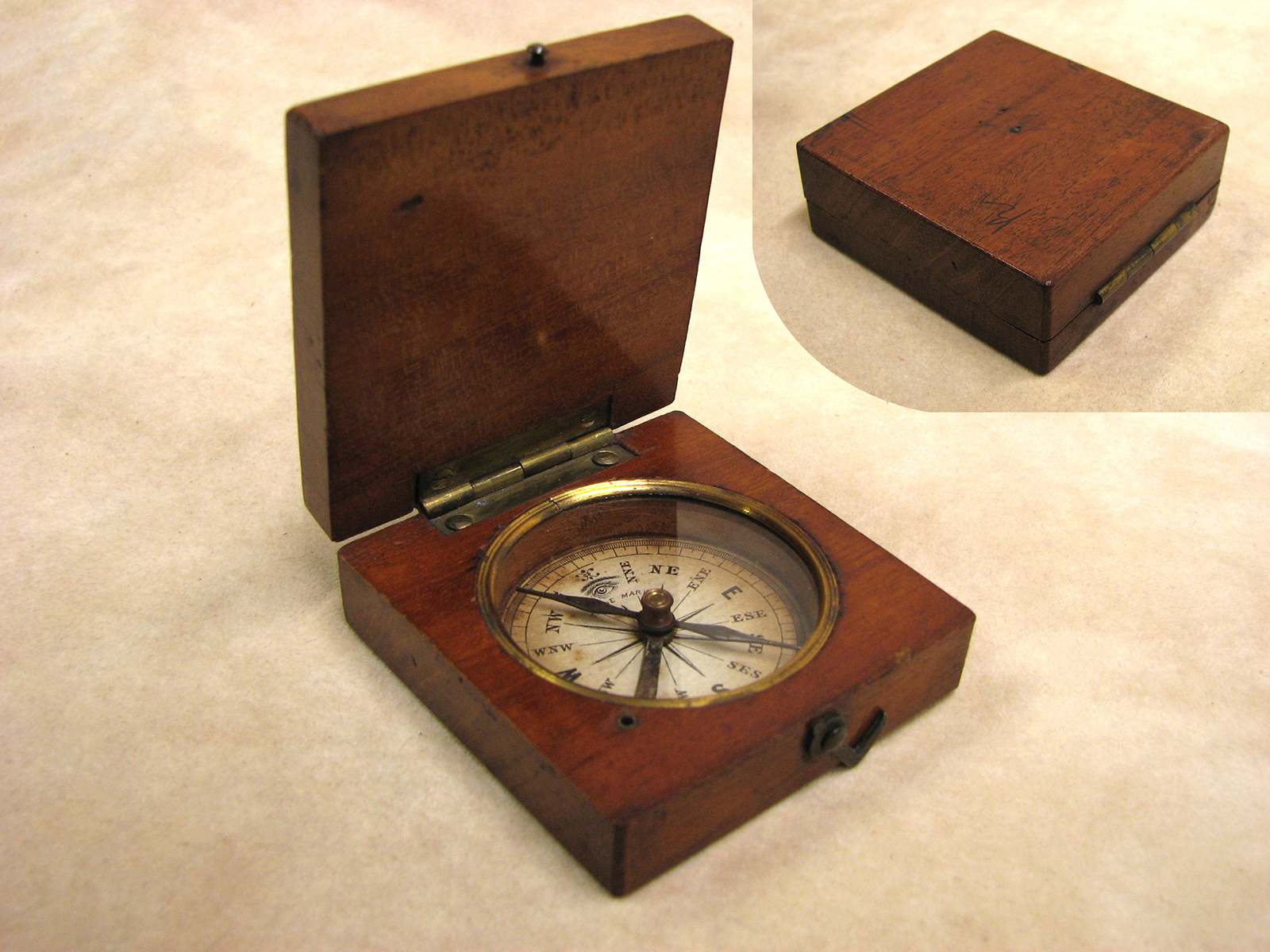 Mid 19th century pocket compass by James Parkes, Birmingham